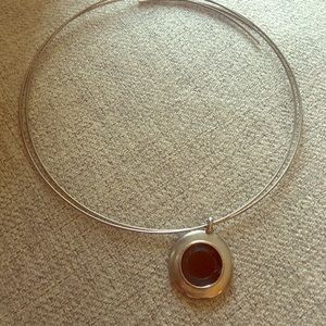 Silver choker style necklace